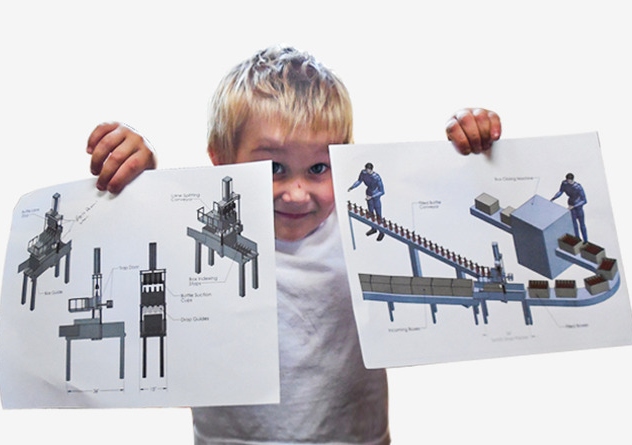 Boy holding up automation images